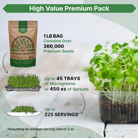 Organo Republic bandeja de germinación con microgreens listos para cosecha