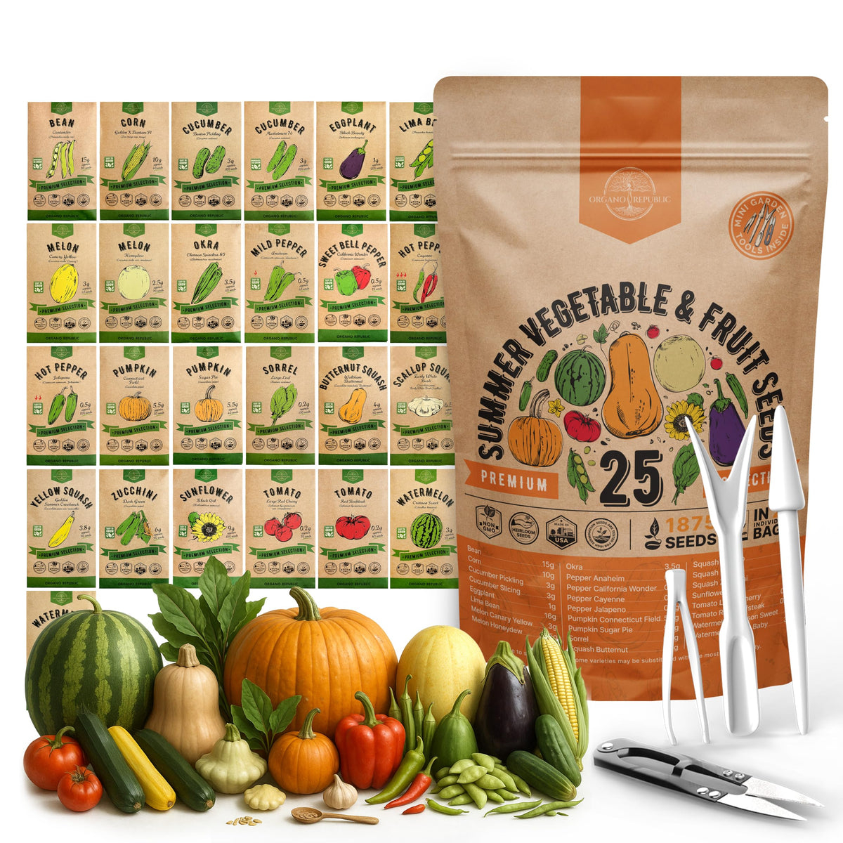Organo Republic empaque frontal mostrando variedad y beneficios para el cultivo