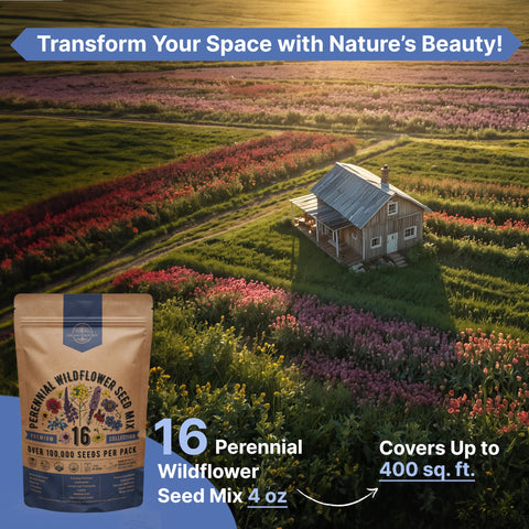 Organo Republic maceta con flores atrayendo polinizadores en balcón