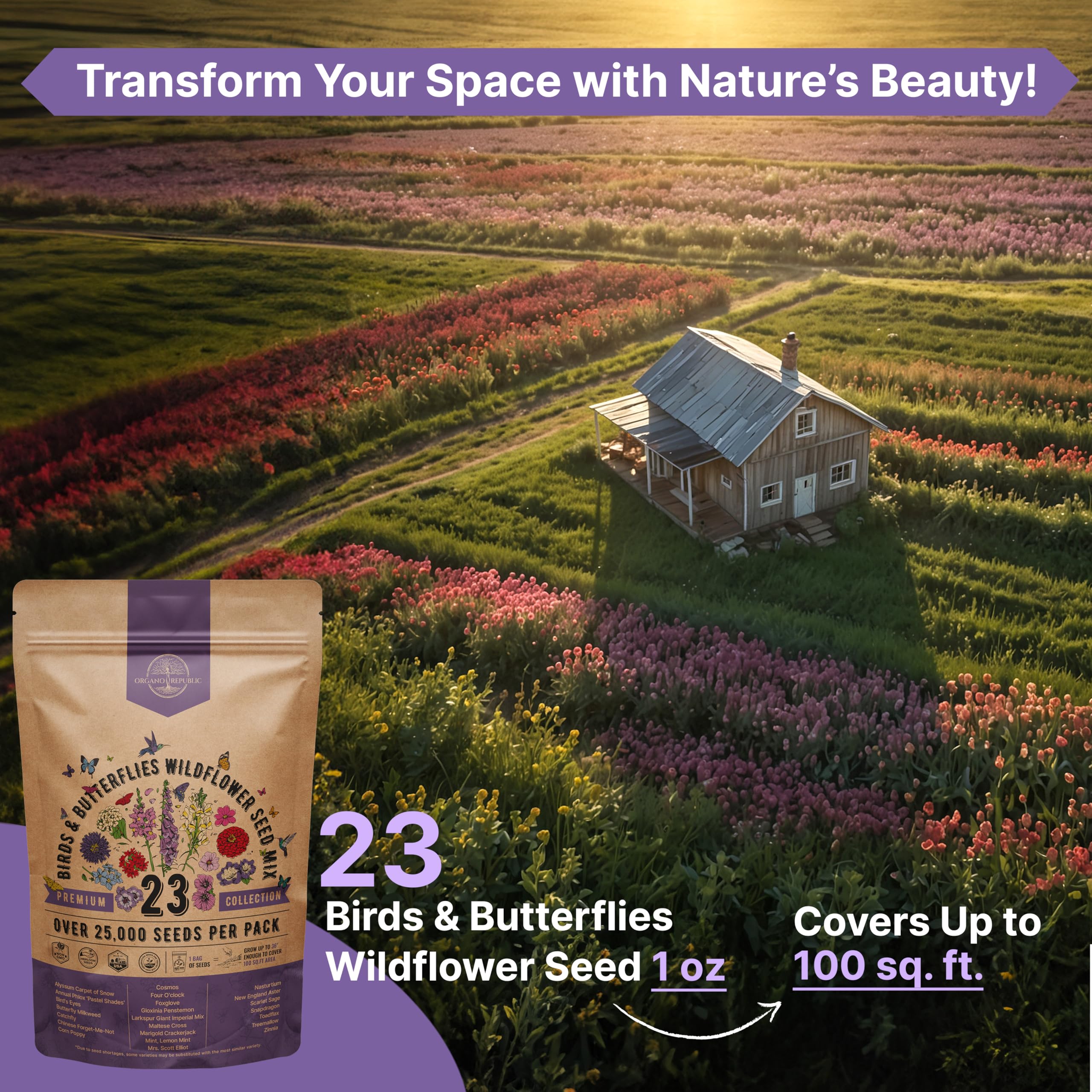 Organo Republic maceta urbana con flores mezcladas, ideal para balcones