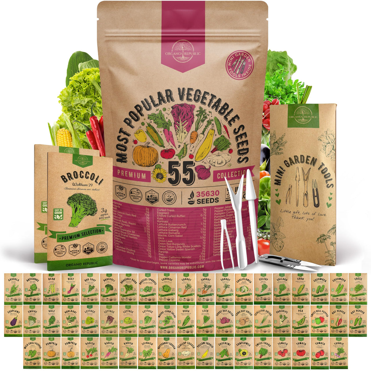 Organo Republic vista frontal del pack con sobres, muestra organización y variedad