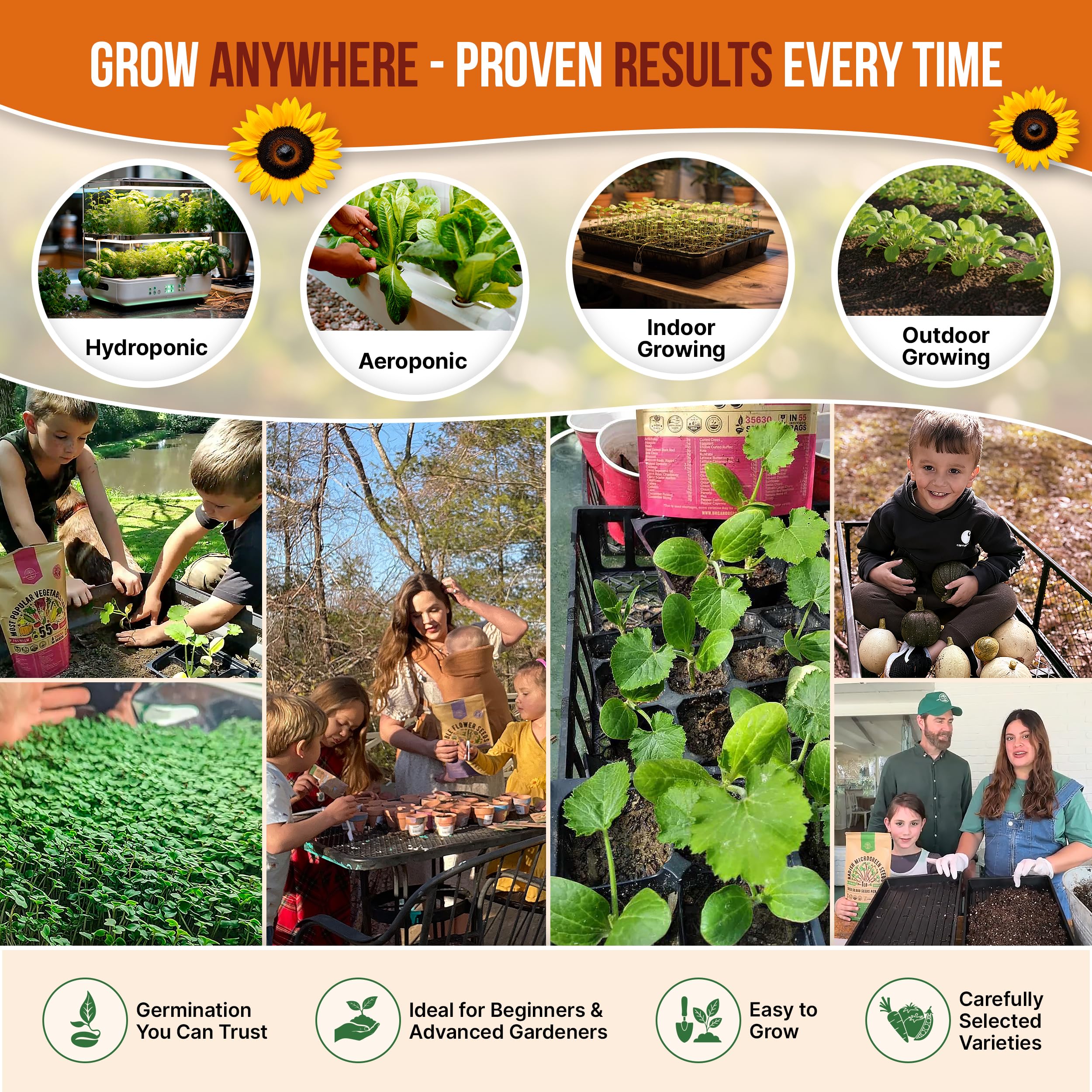 Organo Republic macetas con tomates y hierbas creciendo, evidencia de cultivo