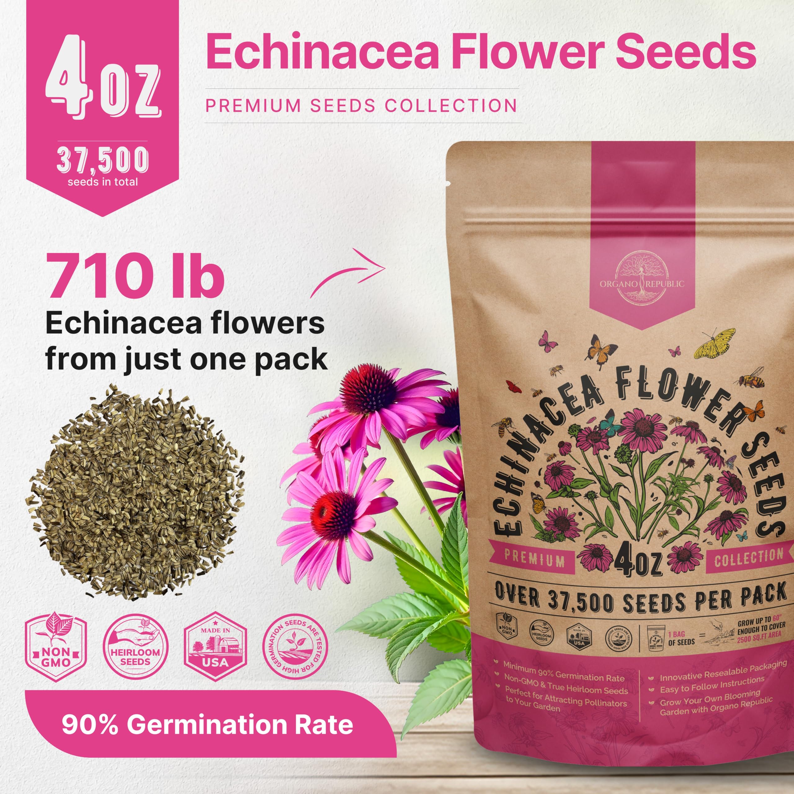 Organo Republic semillas sembradas en maceta, facilita cultivo en interior
