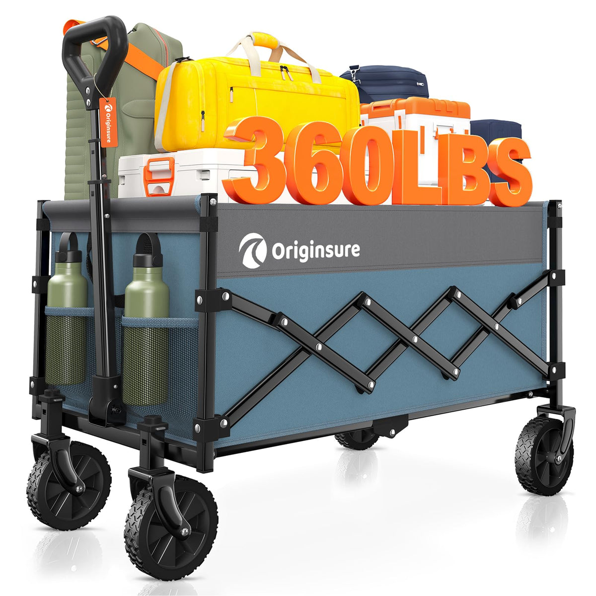 Originsure carro frontal mostrando diseño robusto y fácil transporte