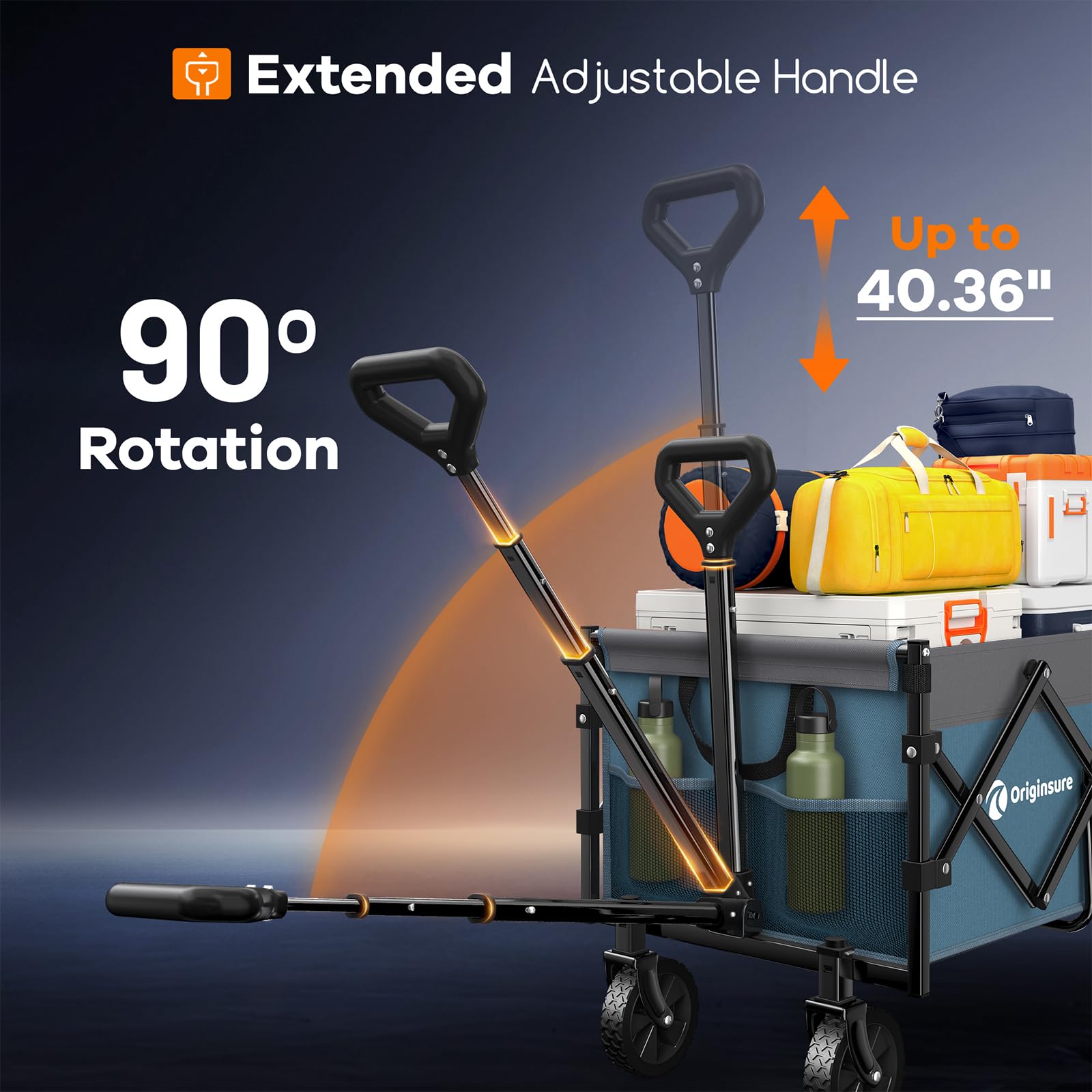 Originsure carrito plegado dentro del maletero ahorrando espacio