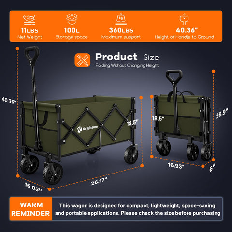 Originsure rueda 360° con absorción que facilita girar en terreno irregular