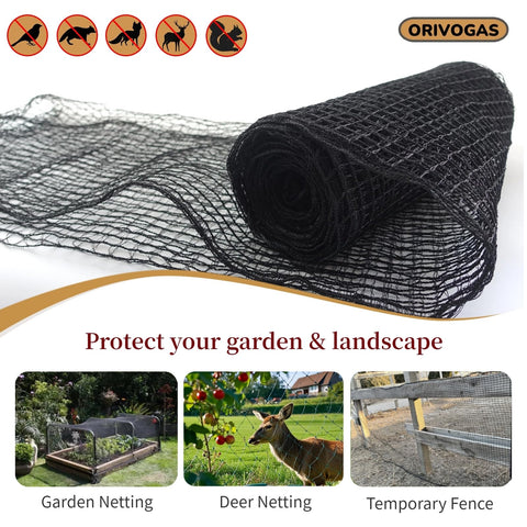 ORIVOGAS malla instalada en jardín protegiendo lechos de cultivo eficazmente