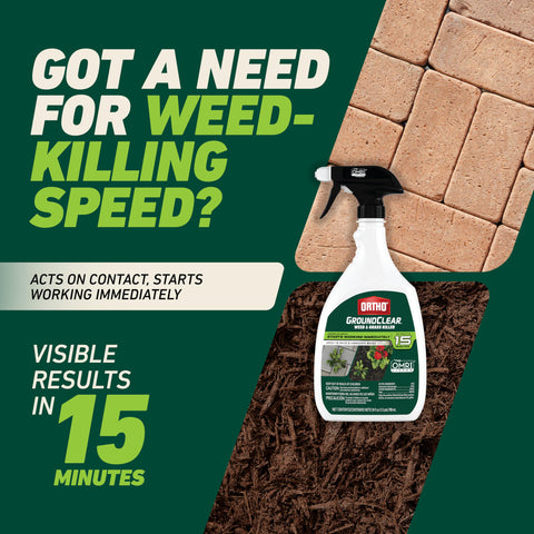 Ortho GroundClear gota y textura del líquido, fórmula de acción rápida y fácil absorción