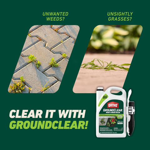 Ortho GroundClear Comfort Wand en uso para pulverización precisa