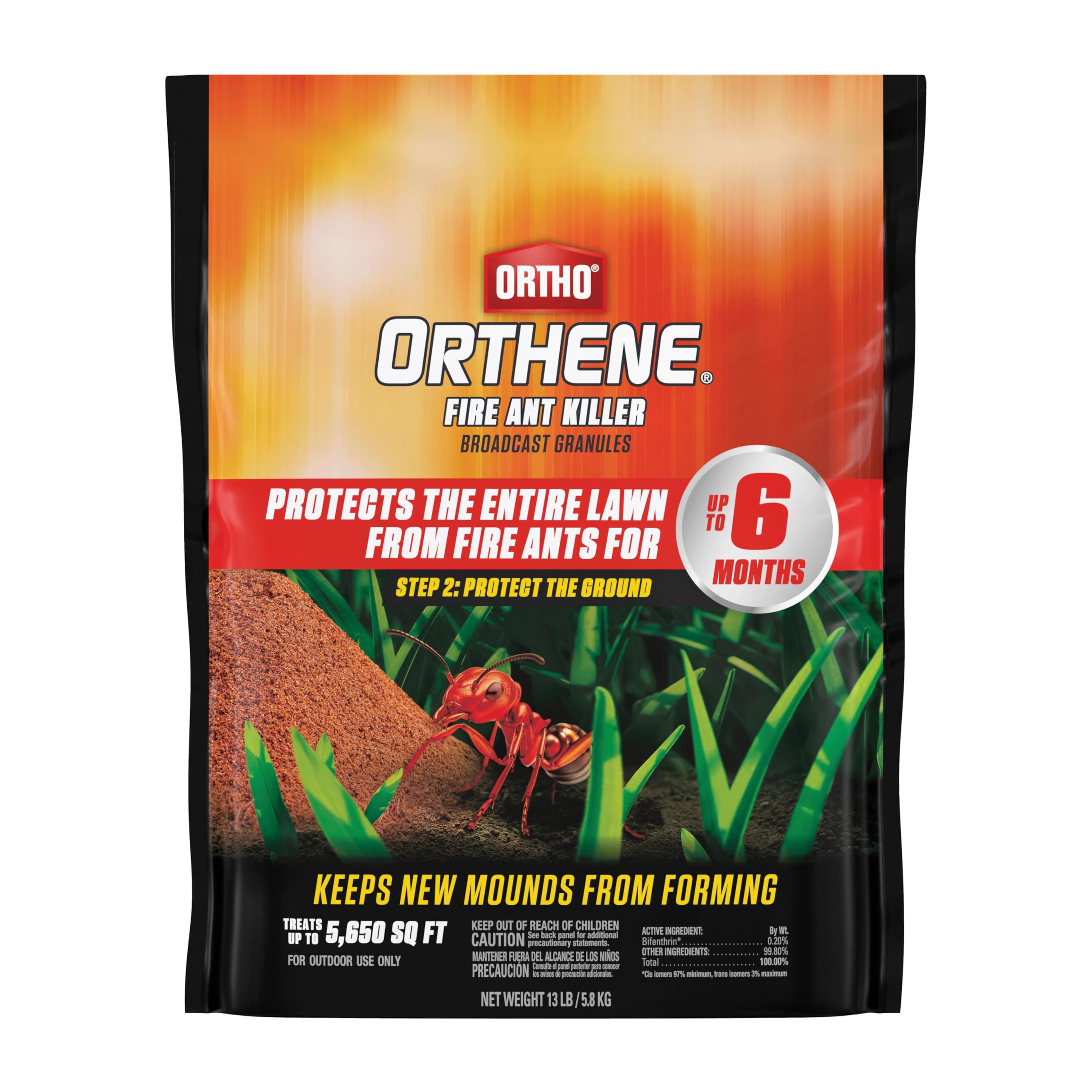 Ortho empaque frontal del producto muestra granulado y beneficio de control preventivo