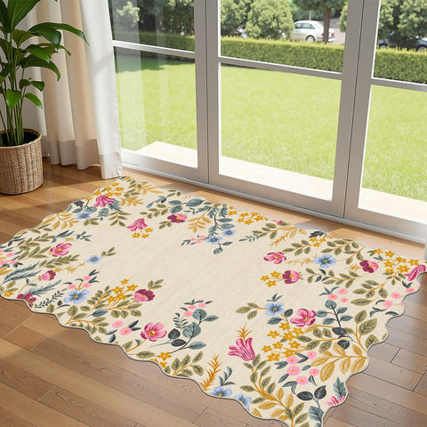Othilic alfombra frontal con diseño floral boho y protección decorativa