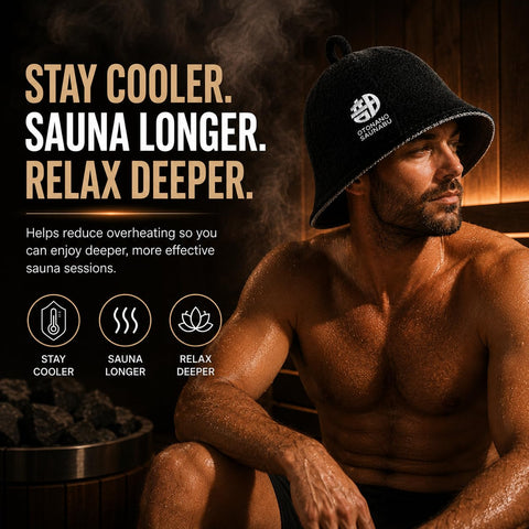 OTONANOSAUNABU gorro puesto en sauna, protege cabeza del calor