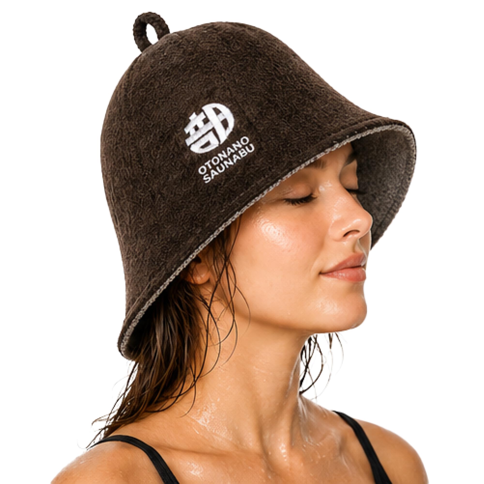 OTONANOSAUNABU gorro frontal mostrando ajuste cómodo y diseño japonés