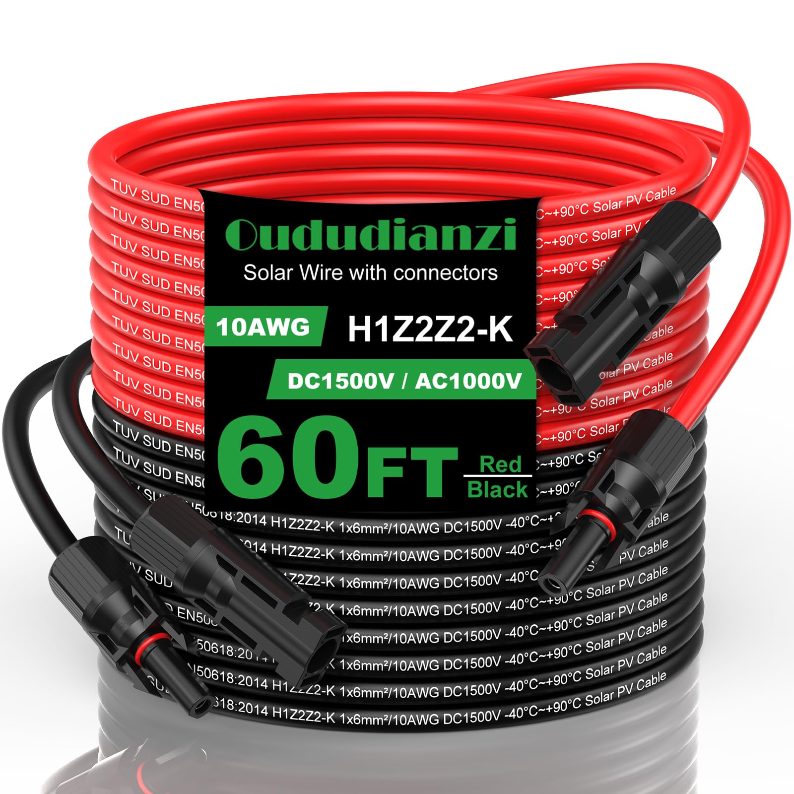 Oududianzi cable frontal y embalaje mostrando el juego listo para instalación