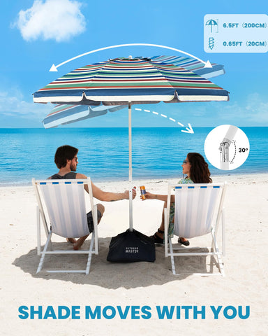 OutdoorMaster mecanismo de inclinación ajustable para seguir la posición del sol