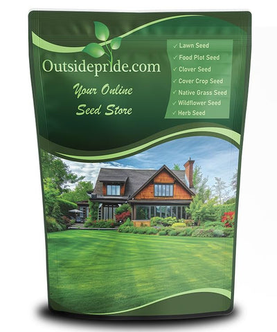 Outsidepride paquete frontal mostrando semilla OptiGrowth y beneficio de siembra fácil