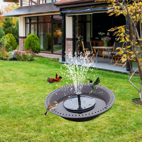 OVZILKI bañera en uso en jardín con aves, atrae fauna y aporta decoración