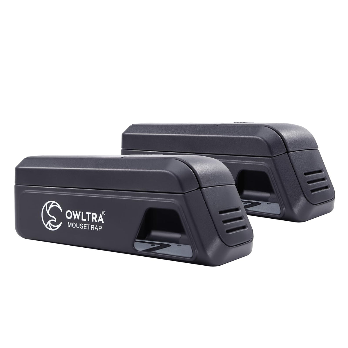OWLTRA trampa OW-2 vista frontal con empaque mostrando dos unidades y beneficio de control seguro
