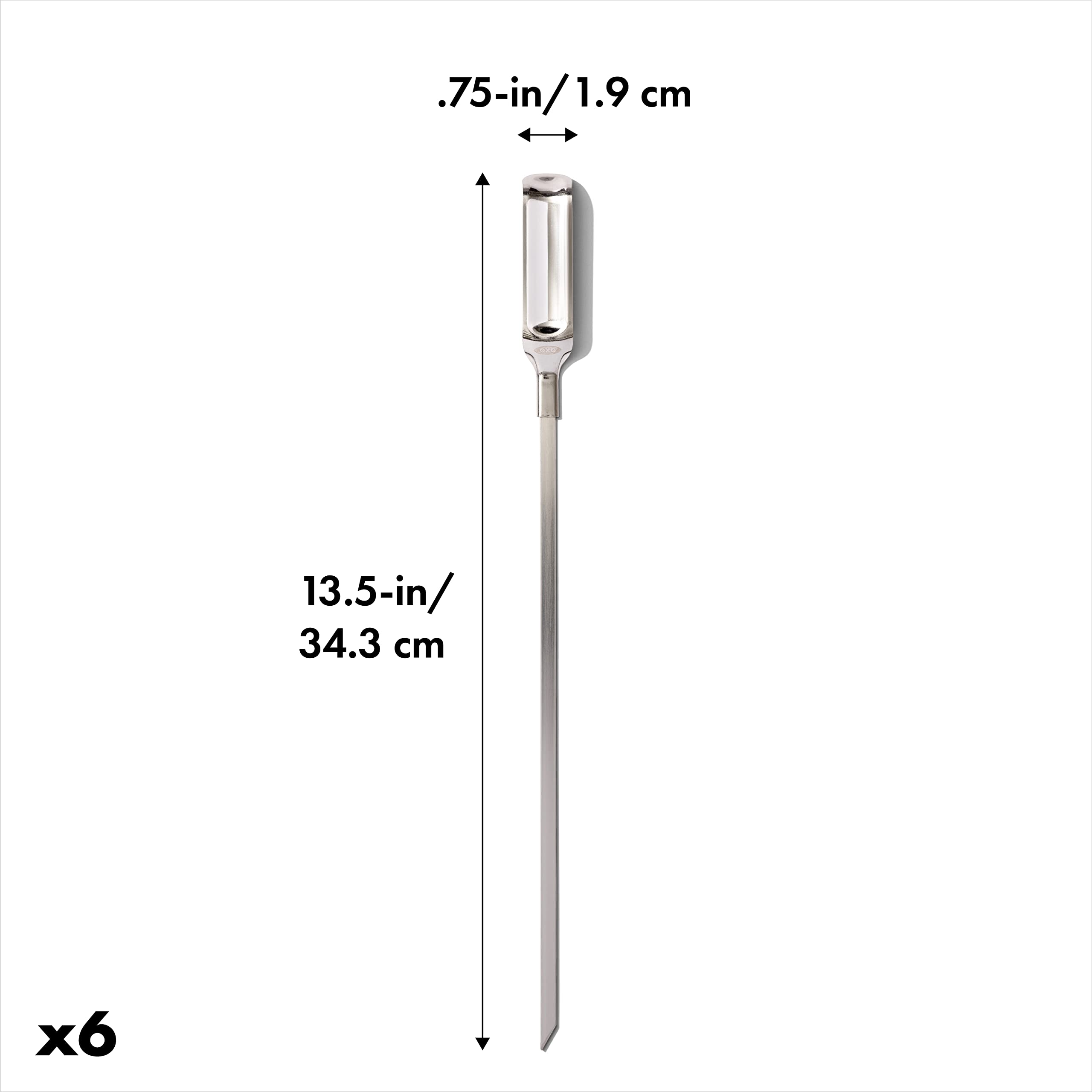 OXO brochetas encajadas ocupan poco espacio para guardado ordenado