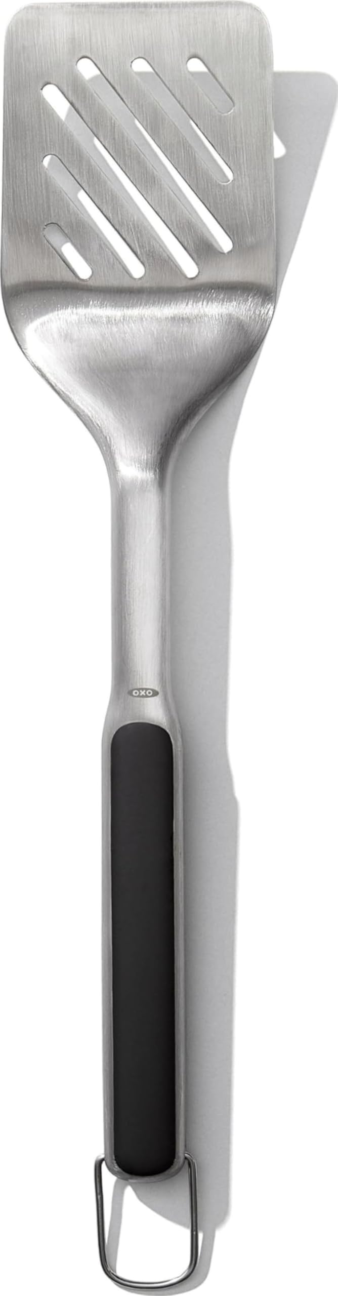 OXO espátula frontal mostrando forma y construcción resistente