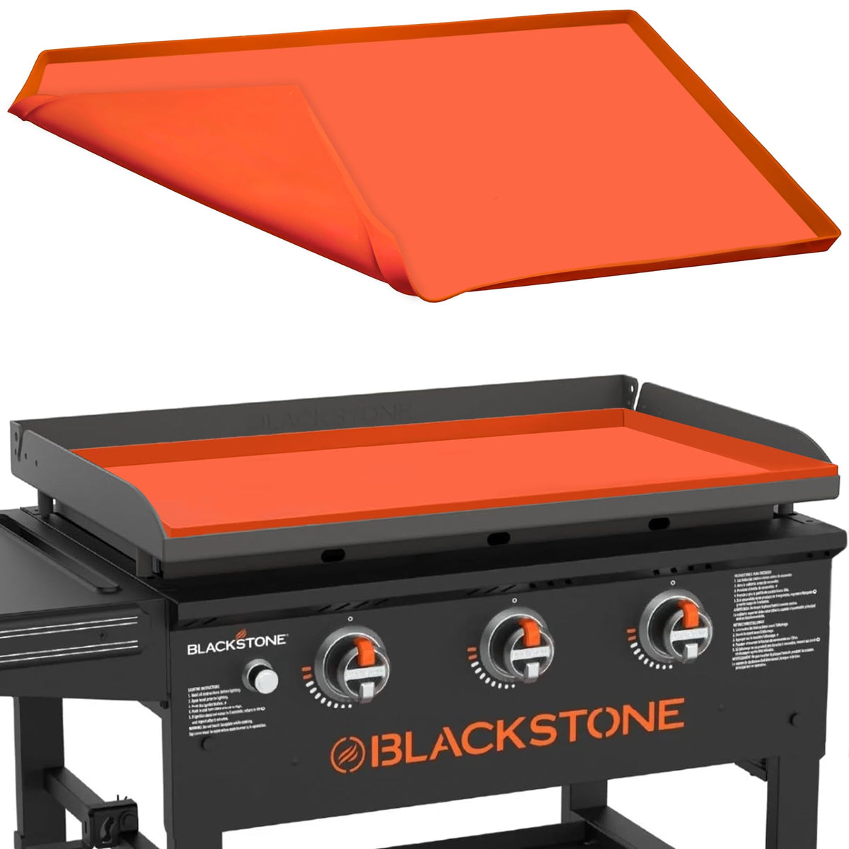 OZG tapete frontal mostrando ajuste perfecto a Blackstone 28 Inch XL y protección inmediata