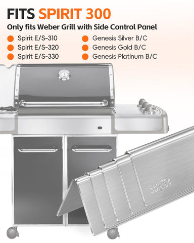 Paayox 7537 instalada en parrilla Weber Spirit 300 Series protegiendo los quemadores