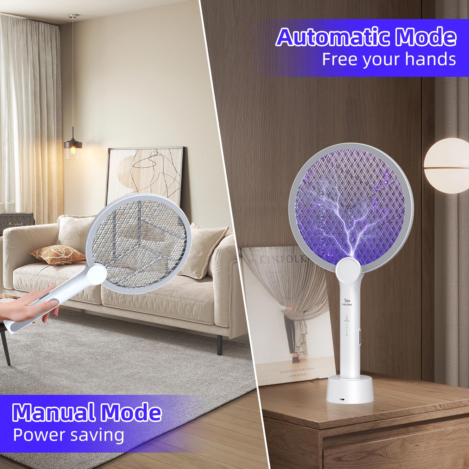 PALONE luz UV encendida atrayendo insectos, eficiencia en captura pasiva