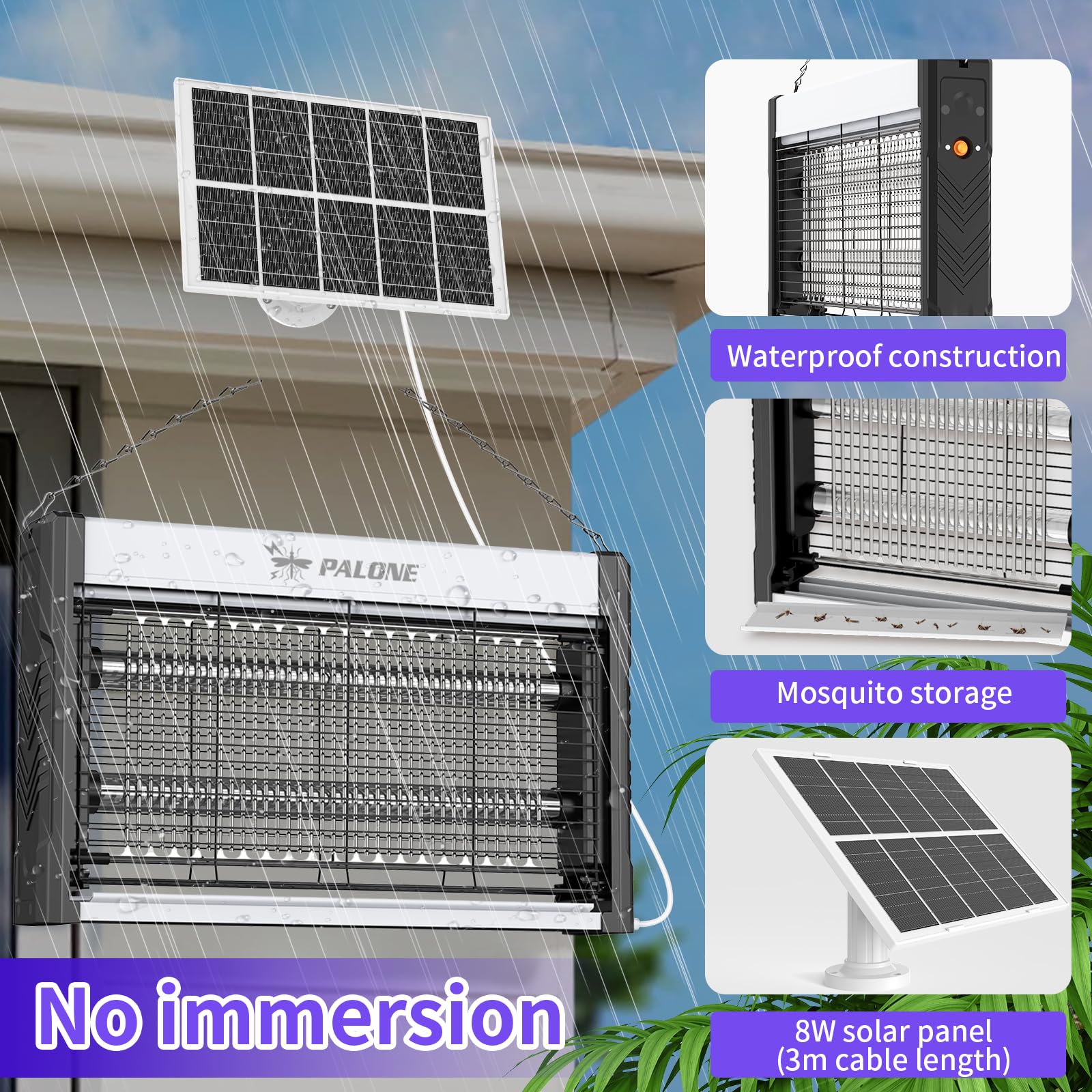 PALONE carcasa impermeable funcionando bajo lluvia sin daños