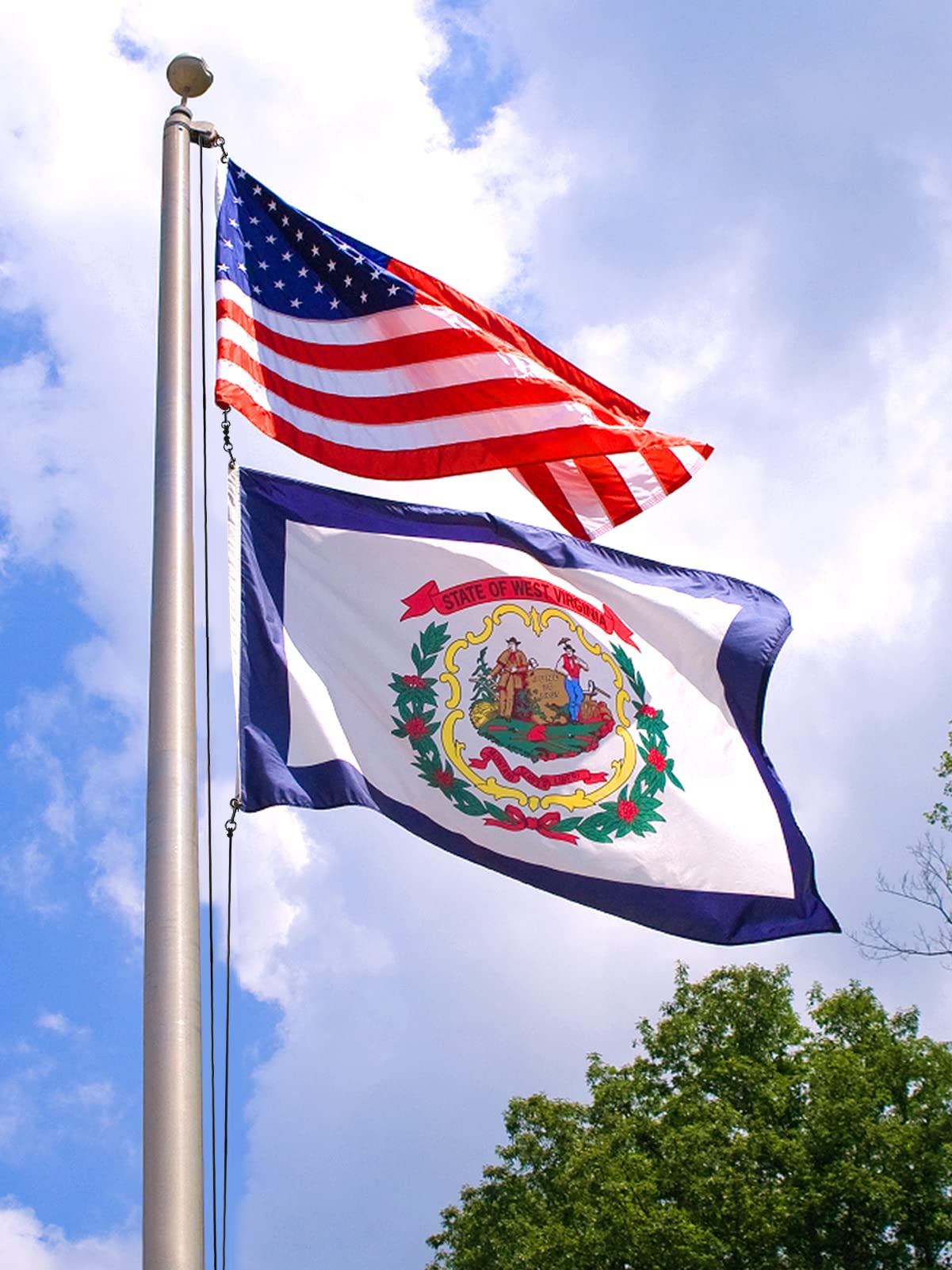 PAMASE cuerda en uso izando una bandera, instalación fácil y estable