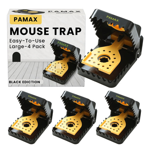 PAMAX paquete frontal mostrando 4 trampas y diseño compacto, solución duradera