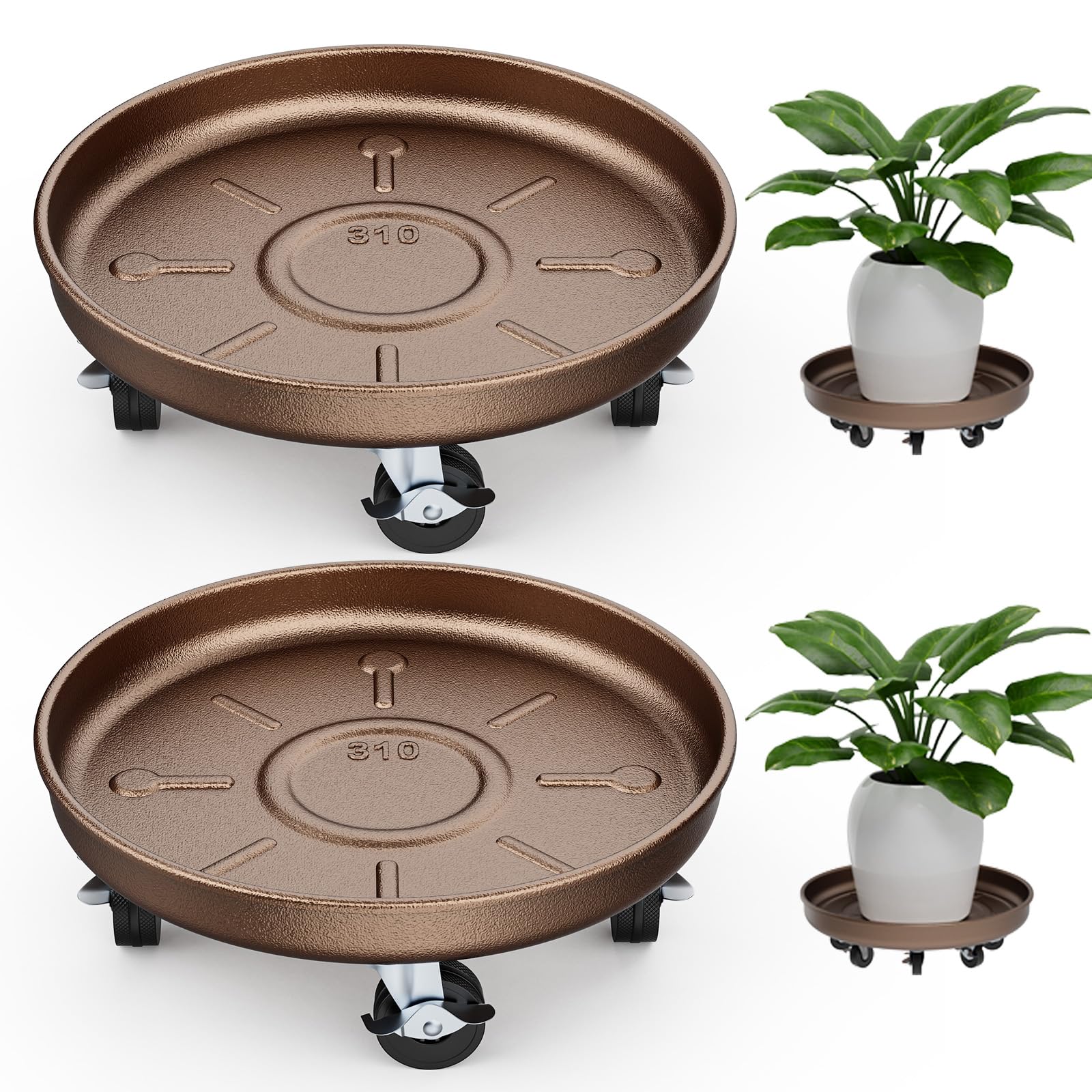 Parsagi vista frontal del plant caddy, soporte estable y resistente