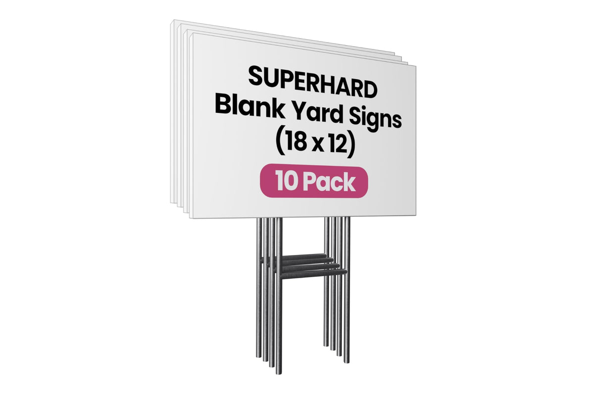 PartyPrints cartel frontal 18x12 blanco visible y personalizable