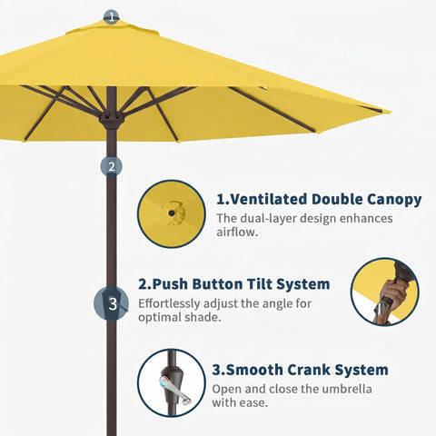 Patio Kingdom ambiente de terraza con color sunshine yellow acogedor