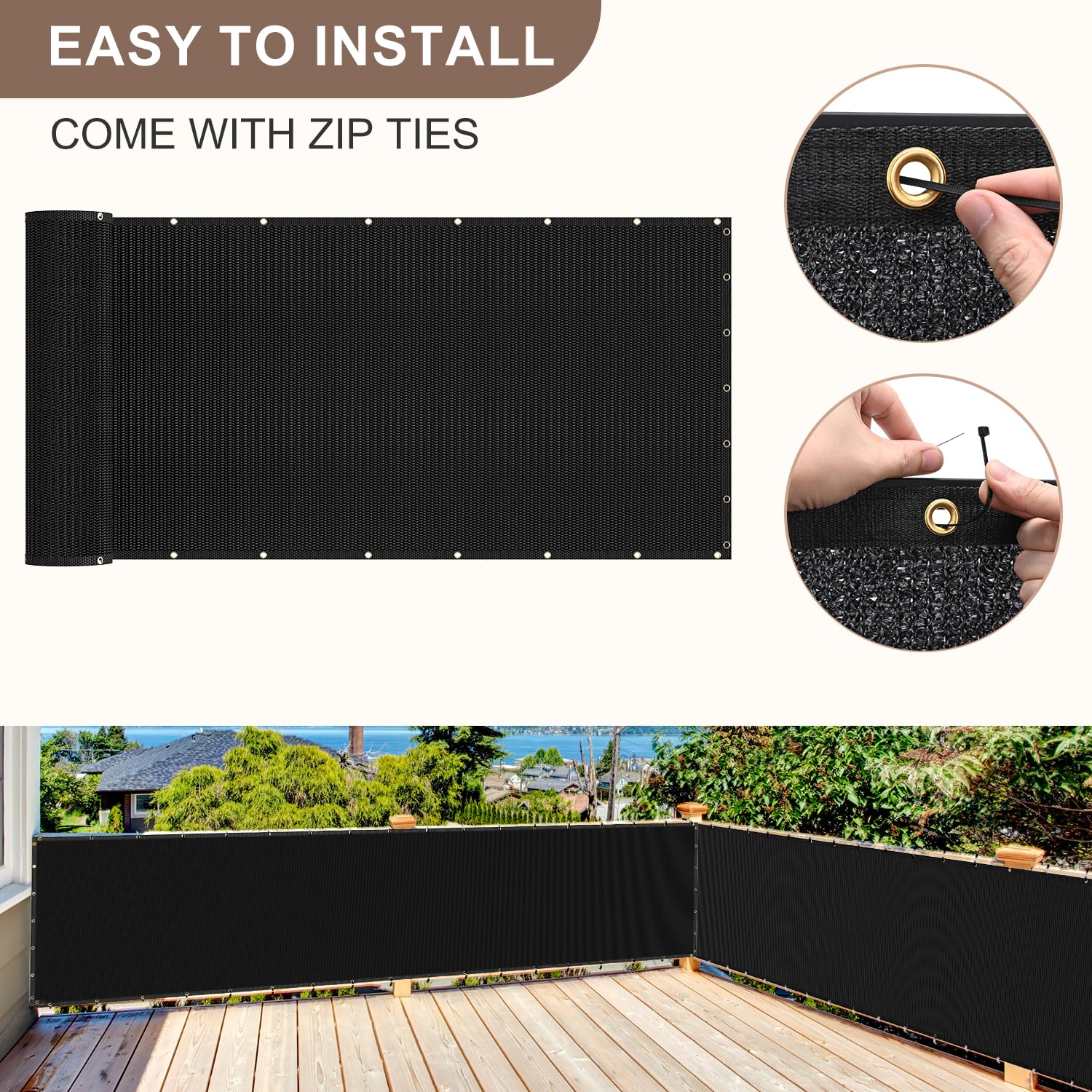 Patiobay accesorios incluidos 80 bridas para montaje fácil