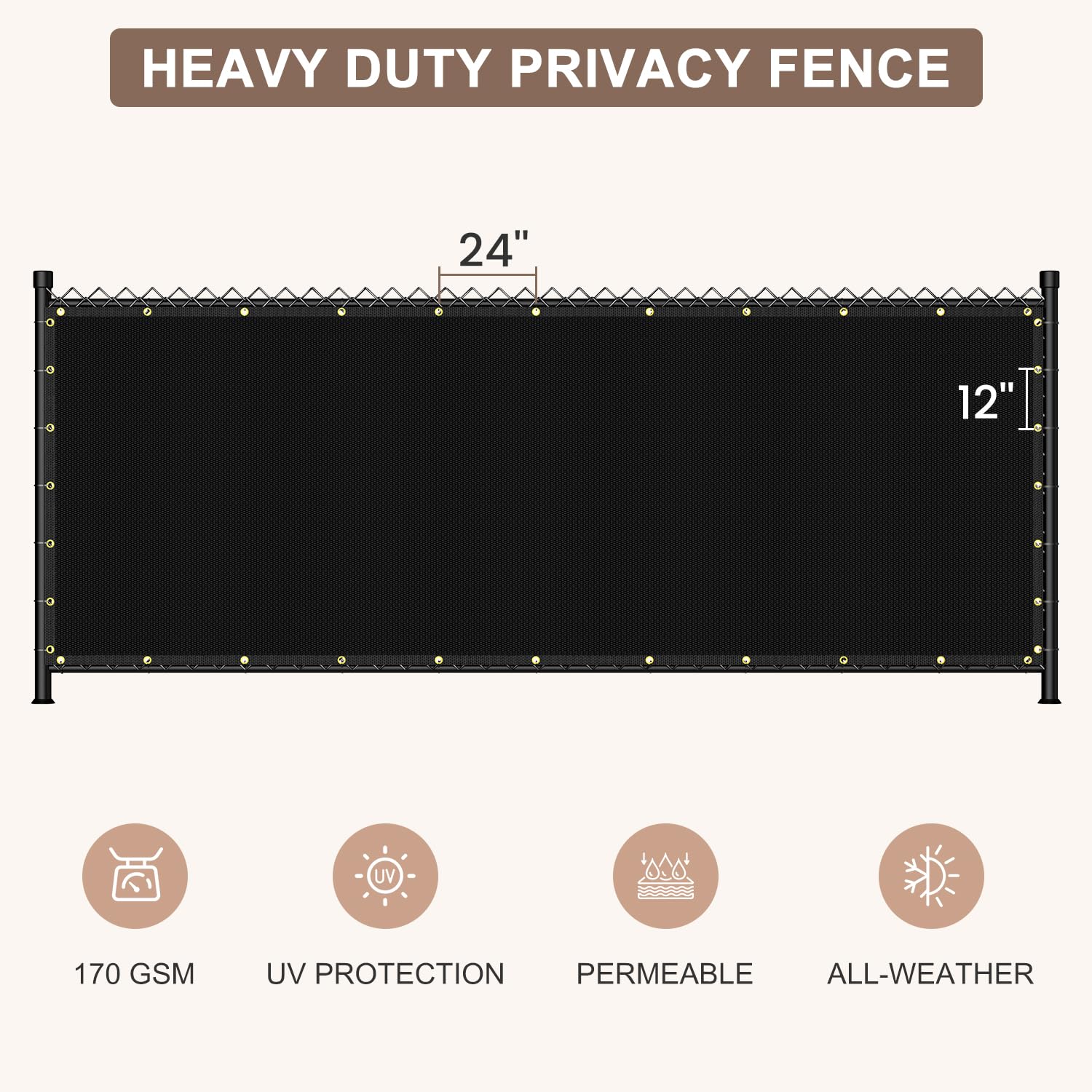 Patiobay primer plano textura 170GSM resistente y ventilada
