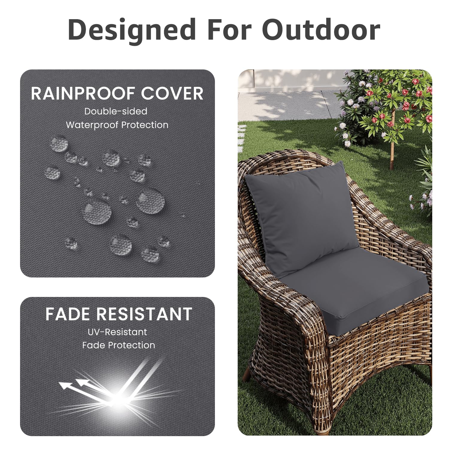 PatioGlow detalle asa y cremallera oculta, transporte y protección