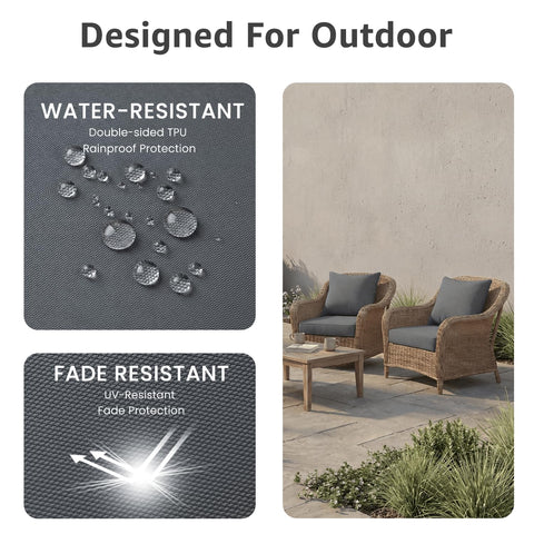 PatioGlow cojines colocados en sofá exterior, realzan la zona de estar