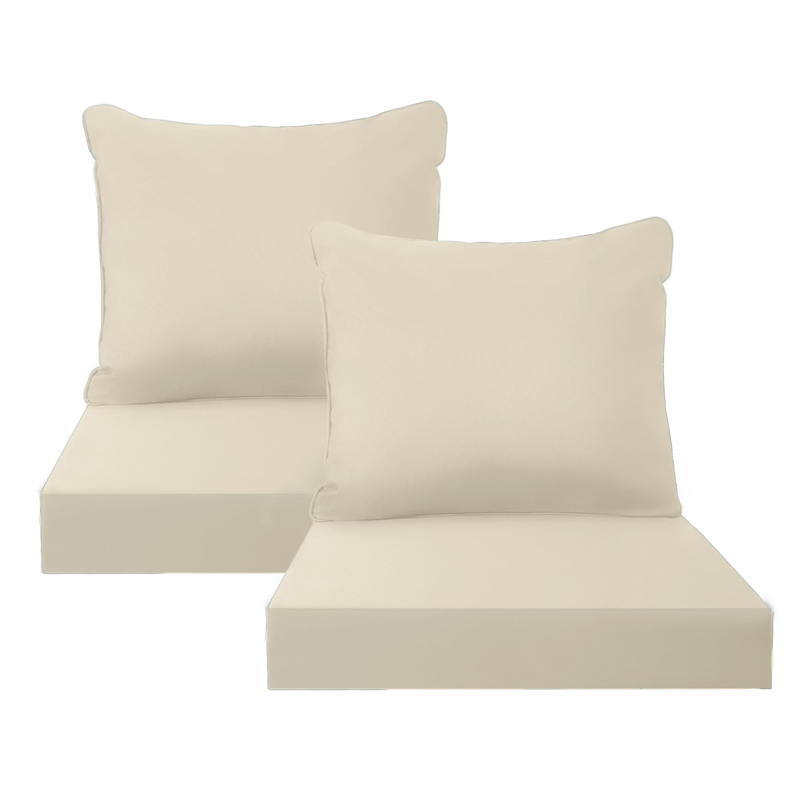 PatioGlow cojín frontal kaki mostrando forma y acolchado para confort