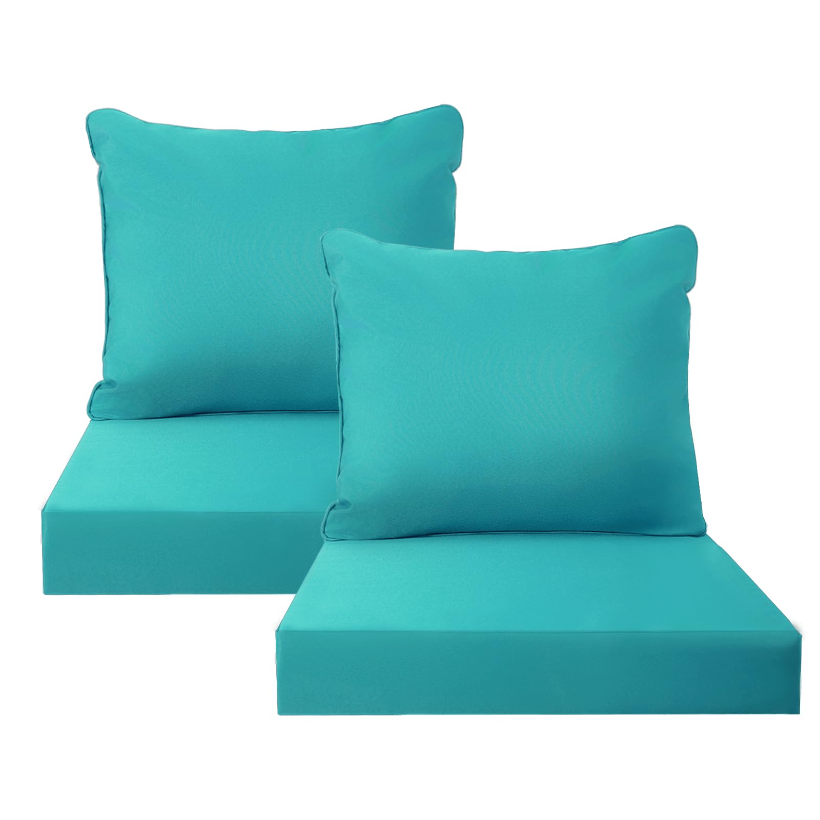 PatioGlow vista frontal del cojín teal mostrando su color y forma para confort
