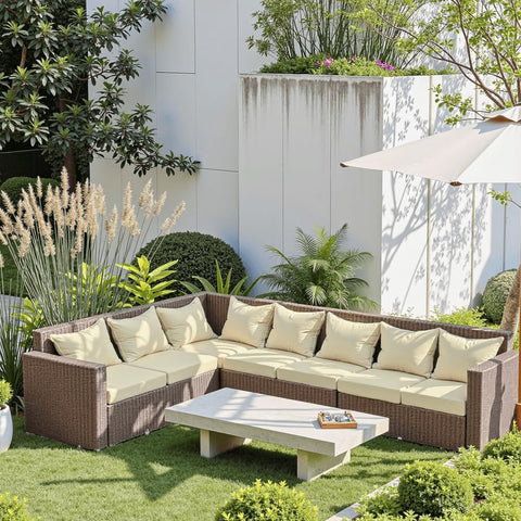 PatioGlow primer plano textura Oxford resistente mostrando durabilidad y repelencia al agua