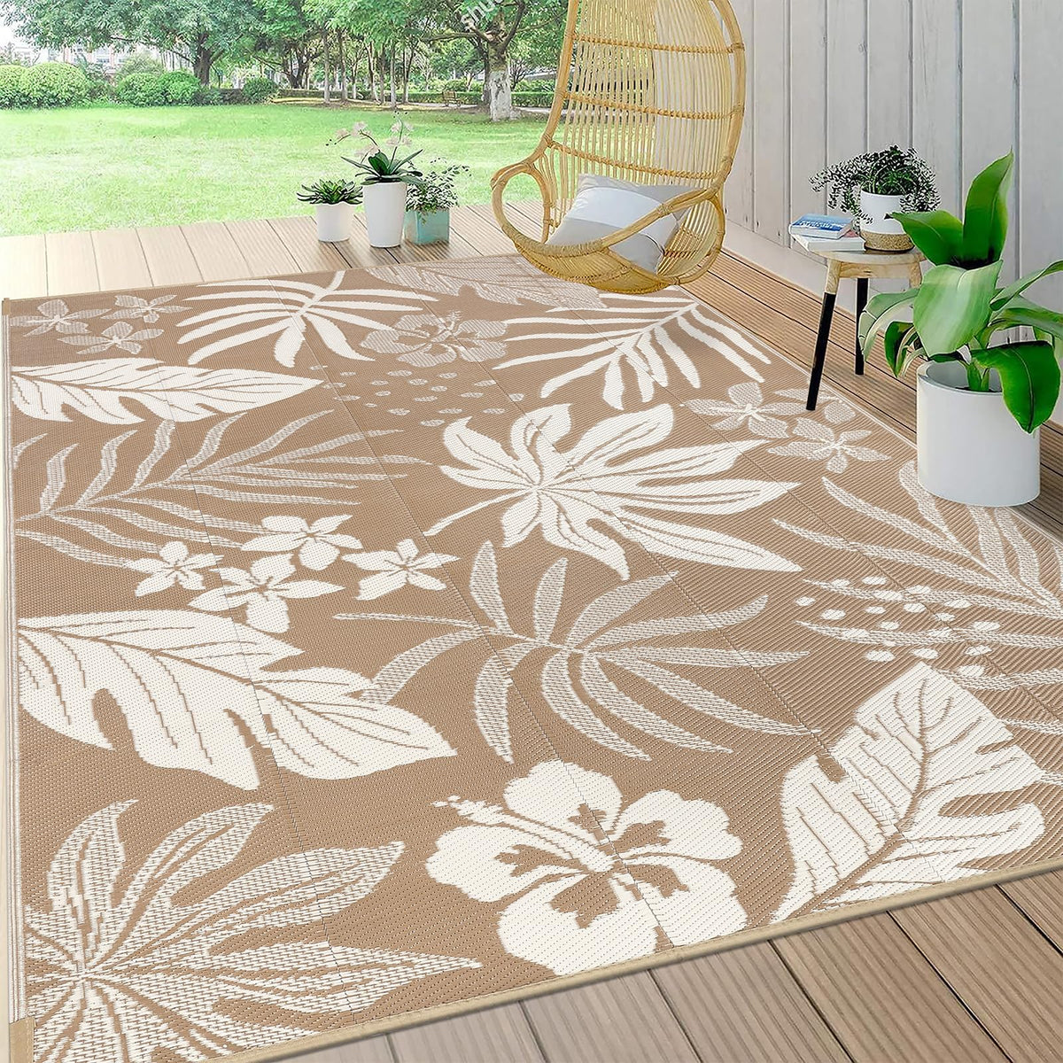 Pauwer alfombra frontal mostrando patrón floral y beneficio estético