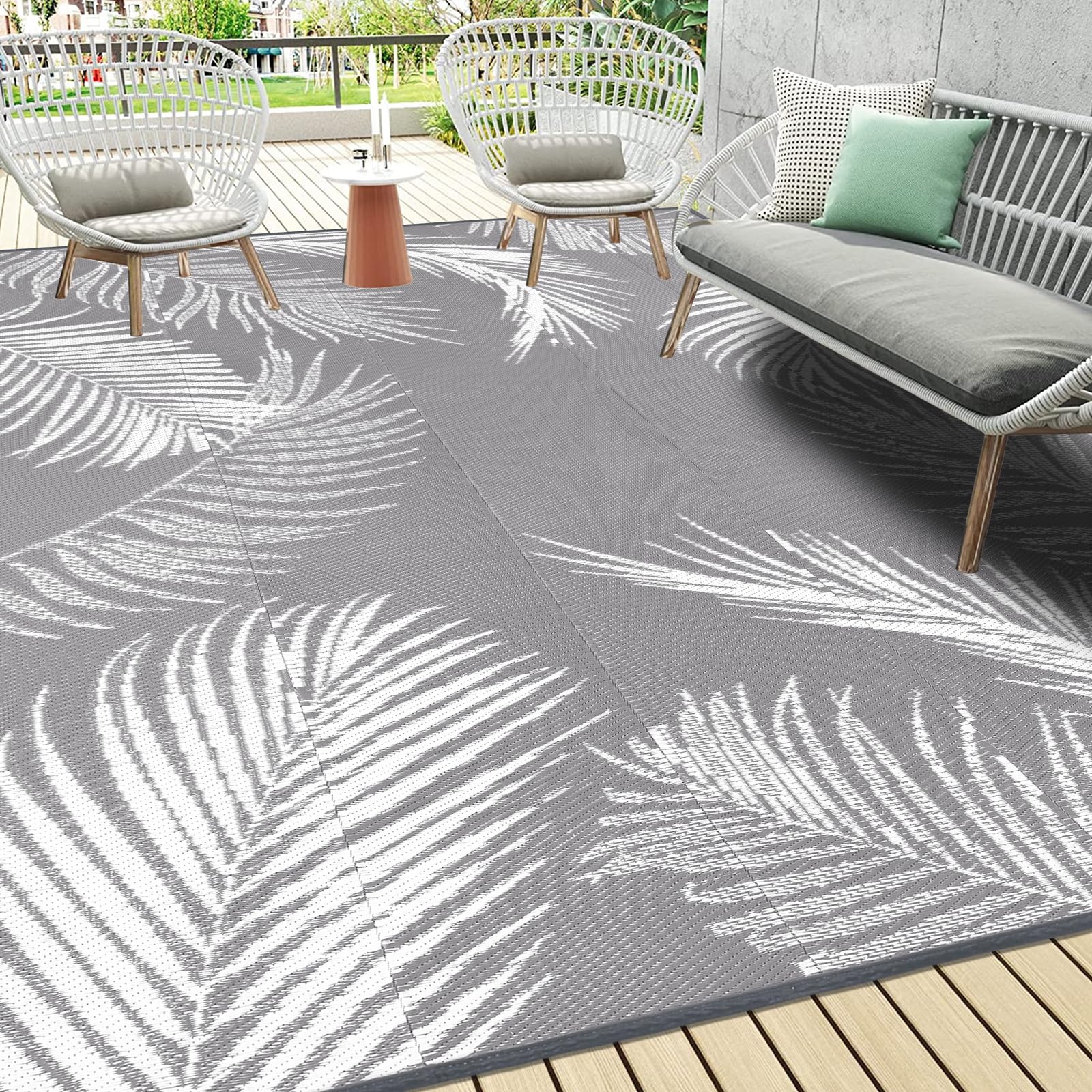 Pauwer alfombra exterior vista frontal decora patio y protege superficie