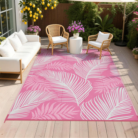 Pauwer alfombra exterior frontal hoja rosa aporta estilo duradero