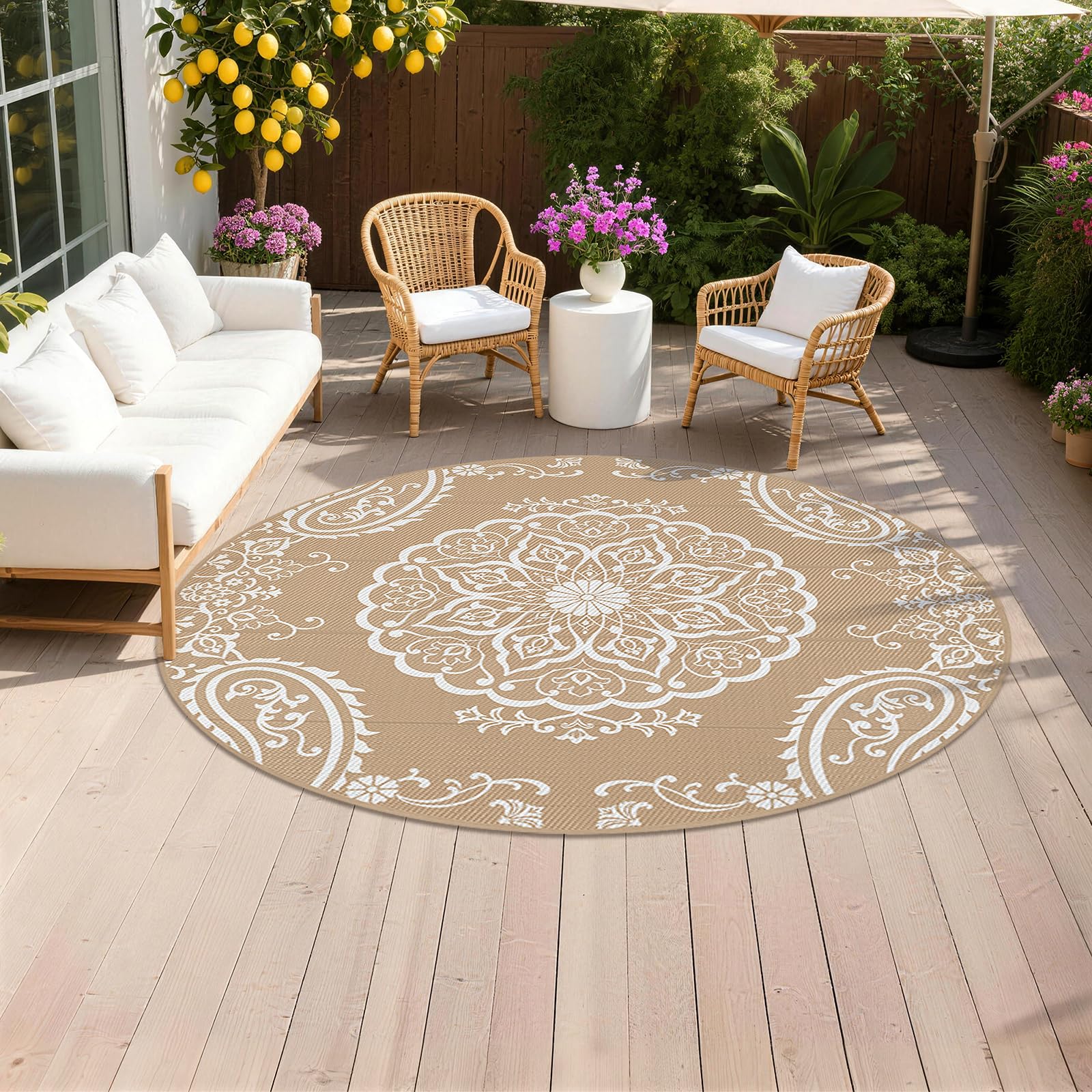 Pauwer alfombra frontal boho marrón mejora estética exterior