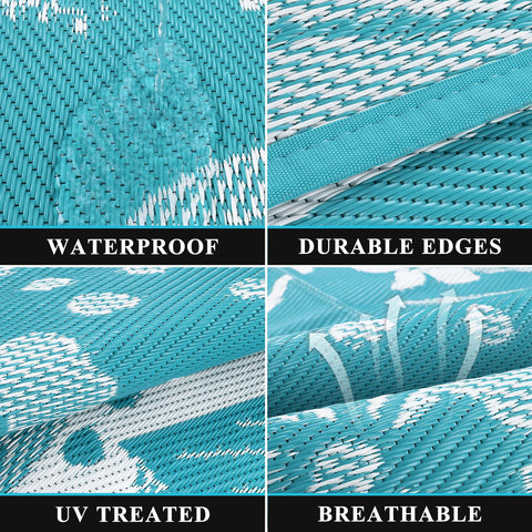 Pauwer vista reversible con diseño floral teal para más opciones estéticas