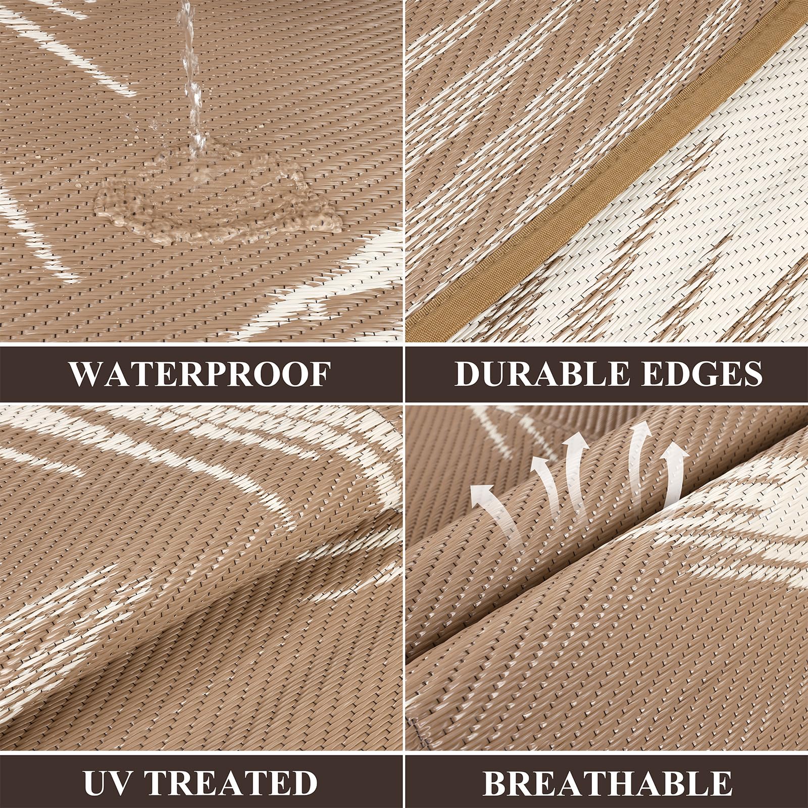 Pauwer lado reversible mostrando patrón leaf brown para cambiar estilo rápidamente