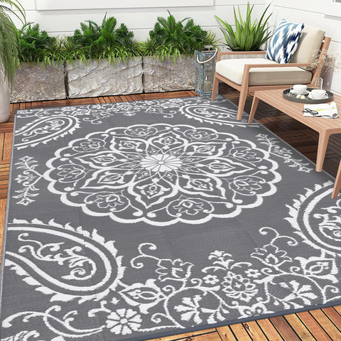 Pauwer alfombra volteada mostrando diseño reversible y opciones