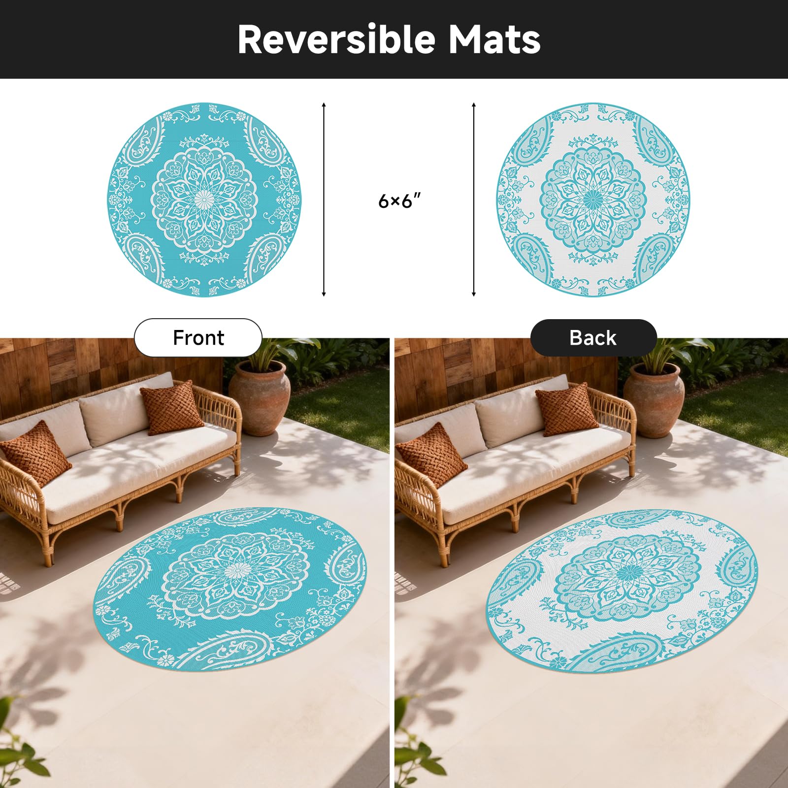 Pauwer vista frontal boho teal mostrando color y estilo decorativo