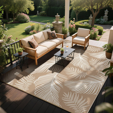 Pauwer alfombra en uso en patio con mesa y sillas ofrece confort exterior