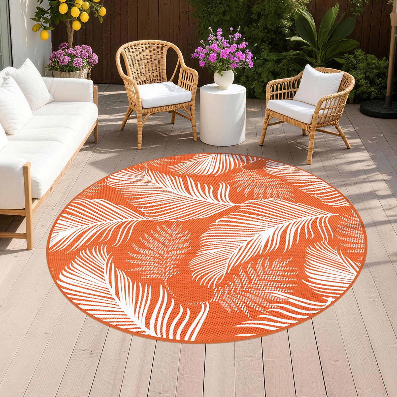 Pauwer vista frontal de la alfombra hoja naranja aporta color y resistencia